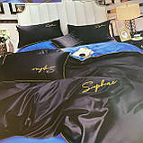 Готовий двоспальний комплект сатинової постільної білизни високої якості Розмір 2.0, фото 3