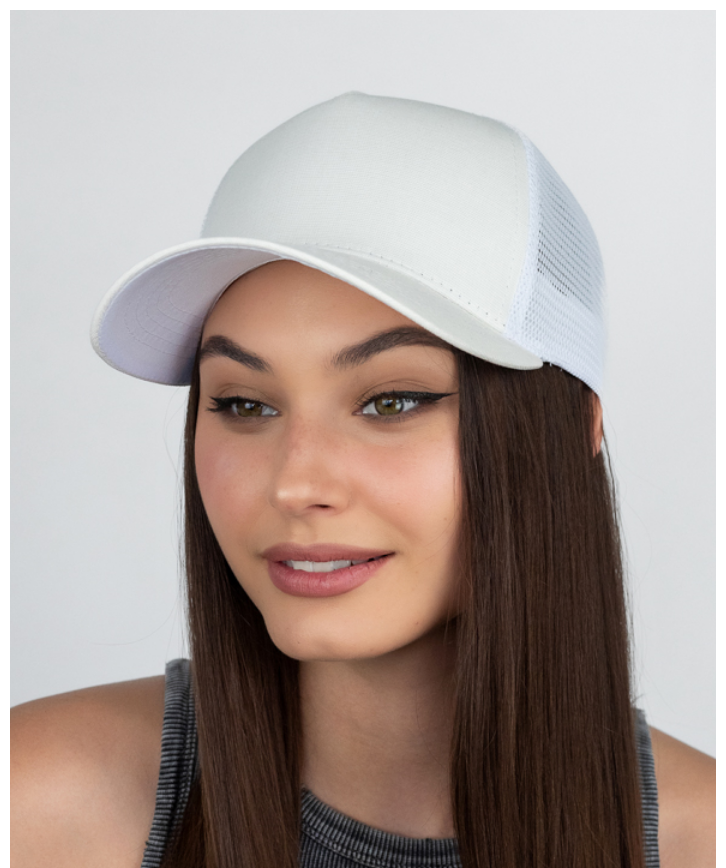 Бейсболка-трекерка жіноча літня із сіткою розмір 56-59 біла, фото 1