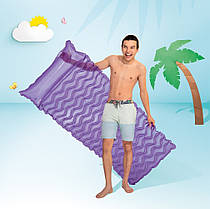 Надувний матрац для плавання Intex 58807 (229х86 см) Фіолетовий з підголівником, фото 2