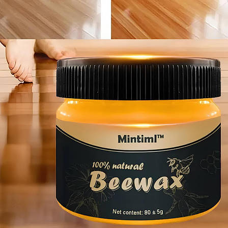 Натуральний поліроль для дерева BeeWax віск бджолиний, для відновлення зовнішнього вигляду дерева, 80g, фото 1