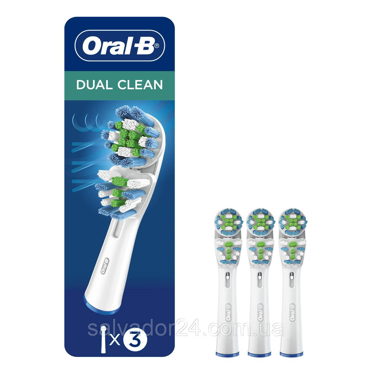 Dual clean EB417 (3 штуки), насадки для зубної електричної щітки Oral-B