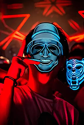 Маска RESTEQ, що світиться під музику. Звукова світлодіодна маска Страх і ненависть у Лас-Вегасі, фото 3