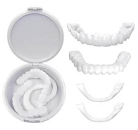 Знімні накладні вініри для зубів 2 шт — універсальні косметичні вініри на верхні та нижні зуби для естетичної усмішки