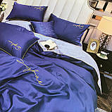 Готовий двоспальний комплект сатинової постільної білизни високої якості Розмір 2.0, фото 3