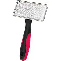 Пуходерка для котів та собак Croci з антистатиком та напиленням середня 8.8x14.5 см червона