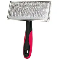 Пуходерка для котів та собак Croci Vanity з напиленням велика для довгої шерсті 11.2х14.2 см червона