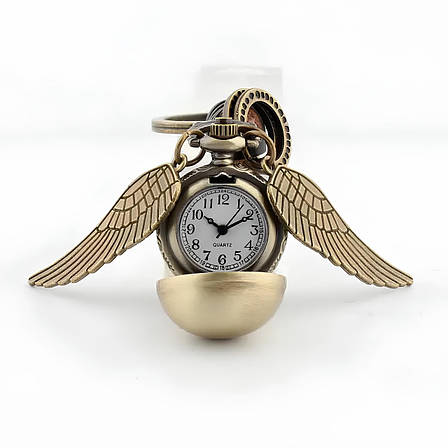 Годинник-брелок Снітч RESTEQ — кварцовий годинник у формі золотого снітча з Гаррі Поттера, стильний аксесуар для шанувальників, фото 1