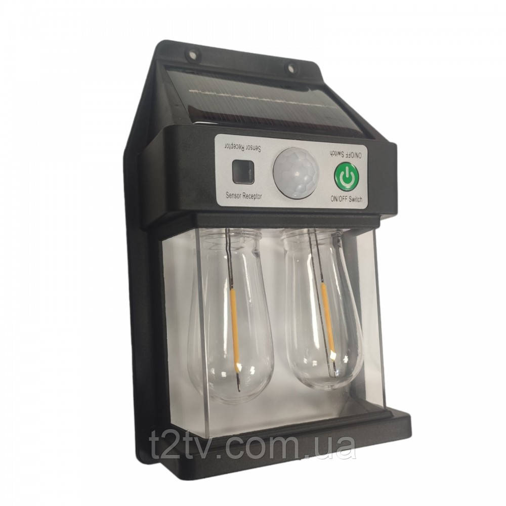 Ліхтар настінний вуличний YX-777 9518, із сонячною панеллю, фото 1