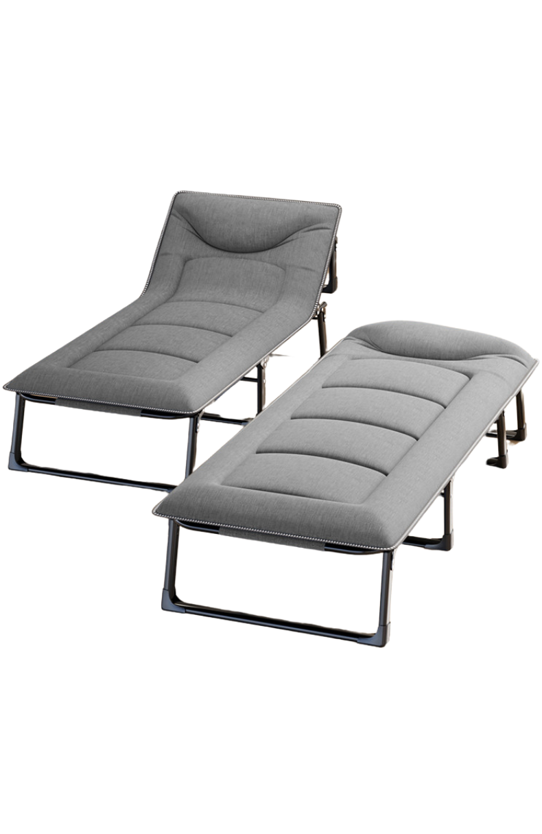 Розкладне похідне ліжко шезлонг з матрацом та подушкою WCG FB-S14 розкладачка лежак кемпінговий для відпочинку