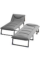 Розкладне похідне ліжко шезлонг з матрацом та подушкою WCG FB-S14 розкладачка лежак кемпінговий для відпочинку