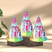 Ковпачки святкові дитячі Маленькі Поні паперові  на голову набір 10 шт