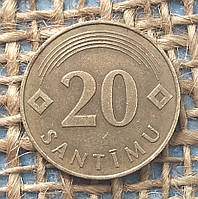 20 сантимiв 1992 року. Латвiя