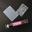 Штамп для стемпінгу Global Fashion двосторонній з пластиною та скрапером, Рожевий, фото 2