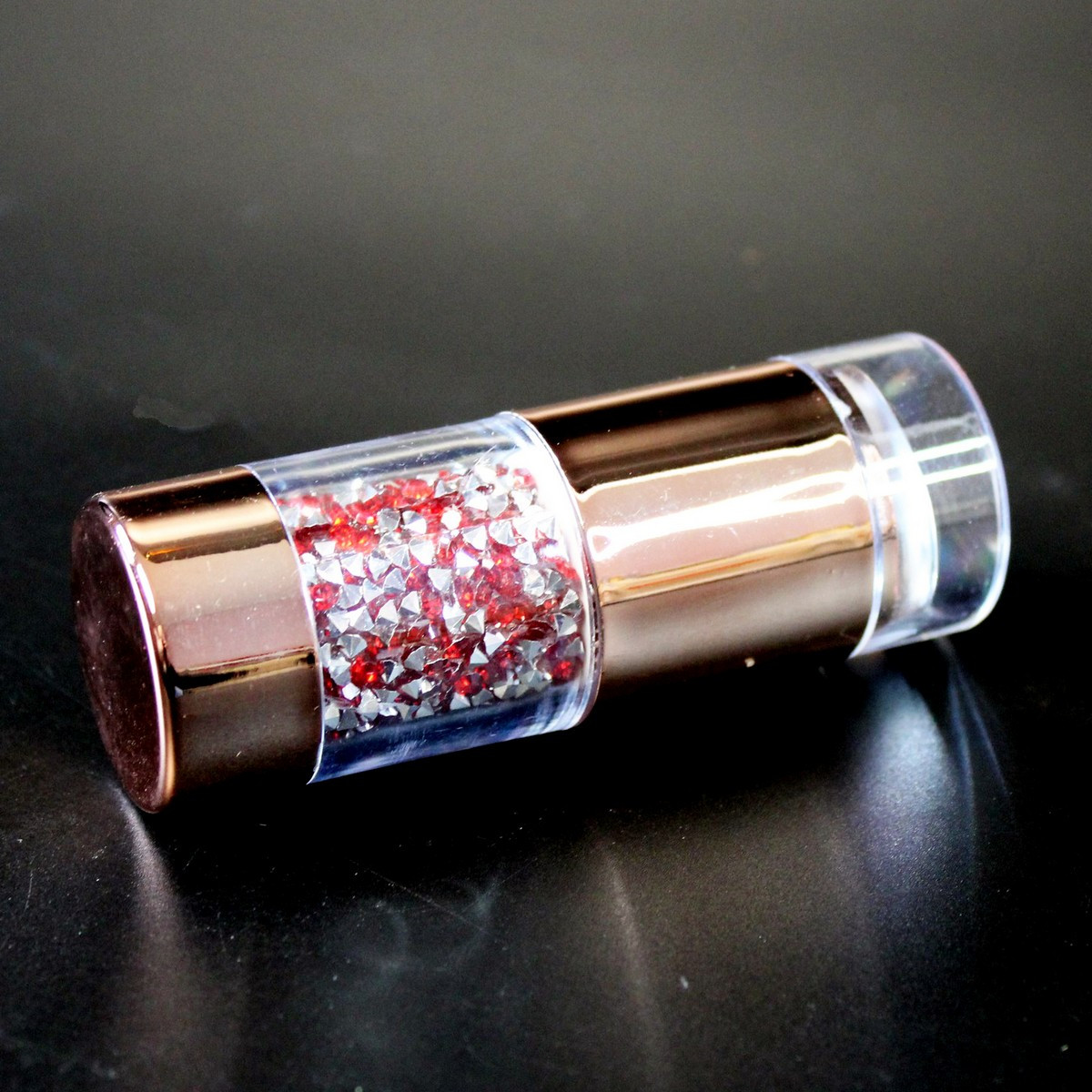 Штамп для стемпінгу Global Fashion з пластиною та скрапером, стрази білі з червоним, фото 1