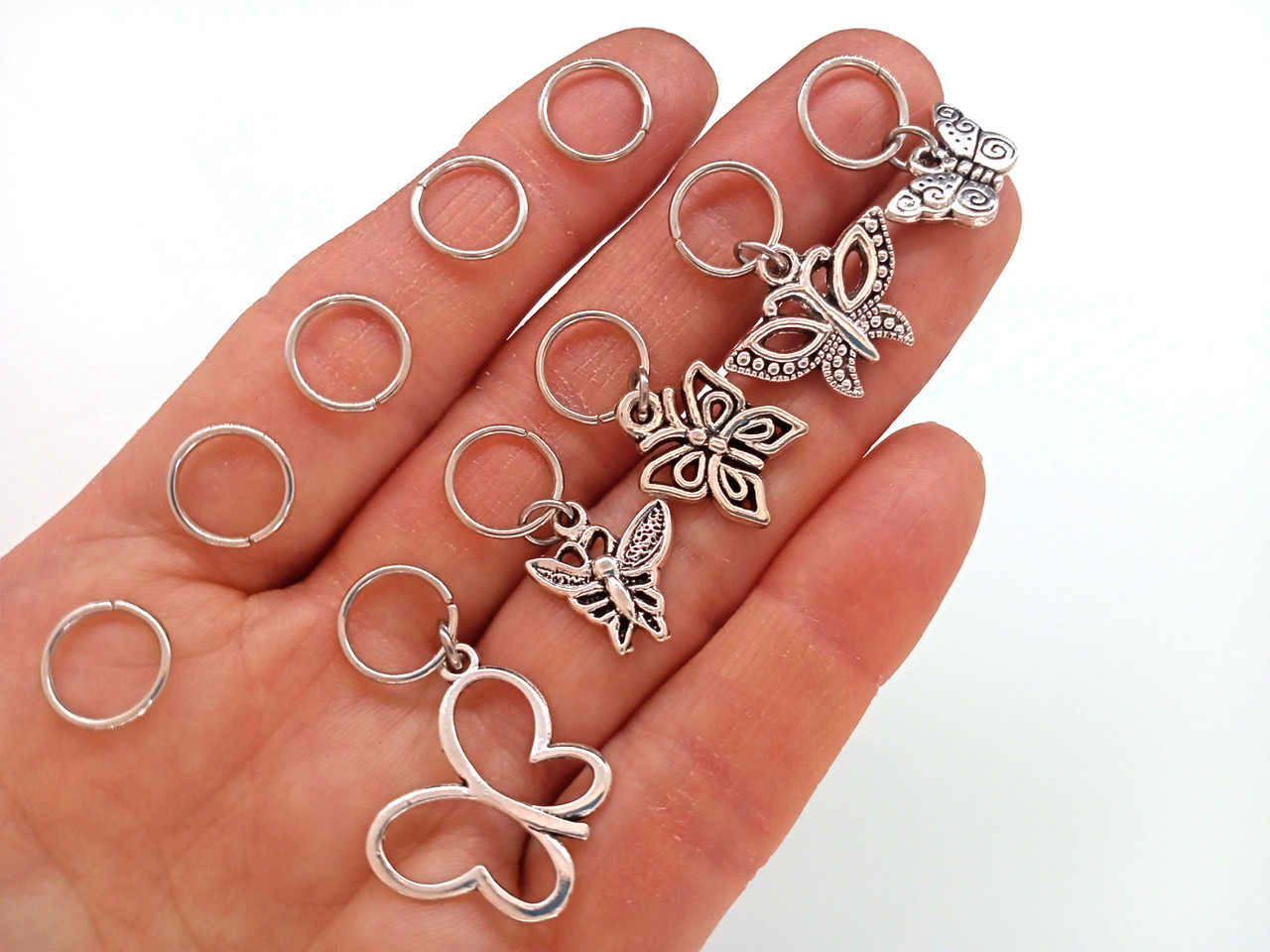 Мікс метеликів #601 — пірсинг для волосся, набір (10 шт.), фото 1