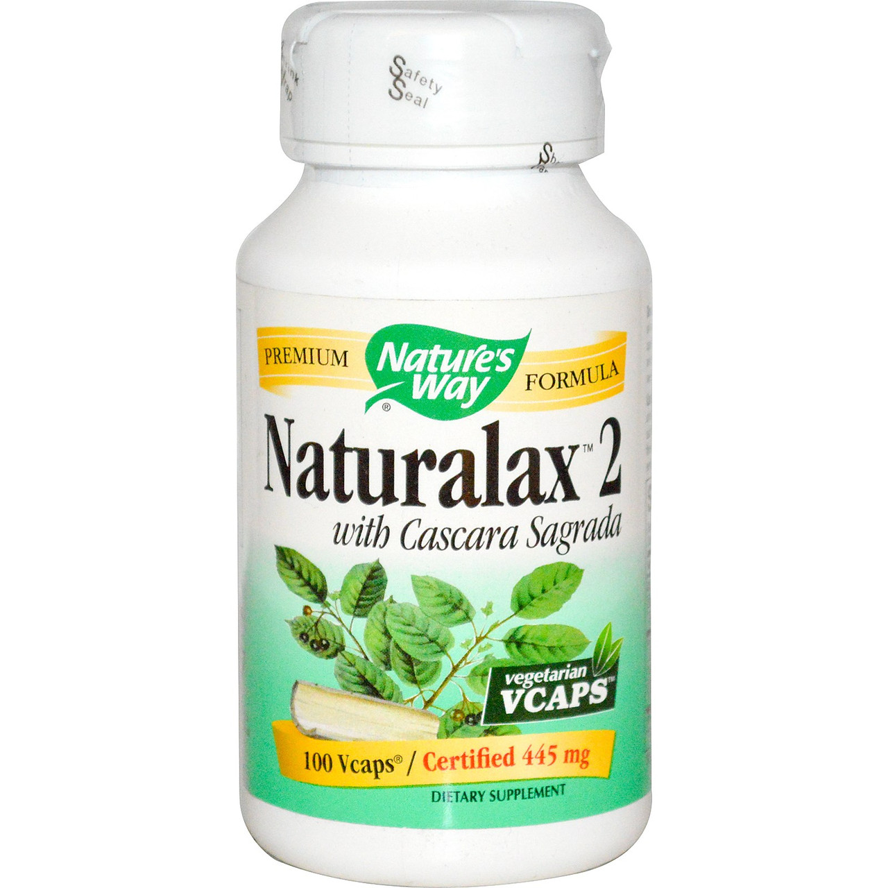 Натуральне проносне Naturalax 2 з Каскара Саграда, Nature's Way, 445 мг, 100 капсул. Зроблено в США.
