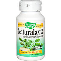 Натуральне проносне Naturalax 2 з Каскара Саграда, Nature's Way, 445 мг, 100 капсул. Зроблено в США.