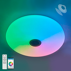 Музична світлодіодна LED люстра A-PLAY RGB 60W R APP Luminaria 6000Lm керована з динаміком і додатком для смартфону Ø390х70мм