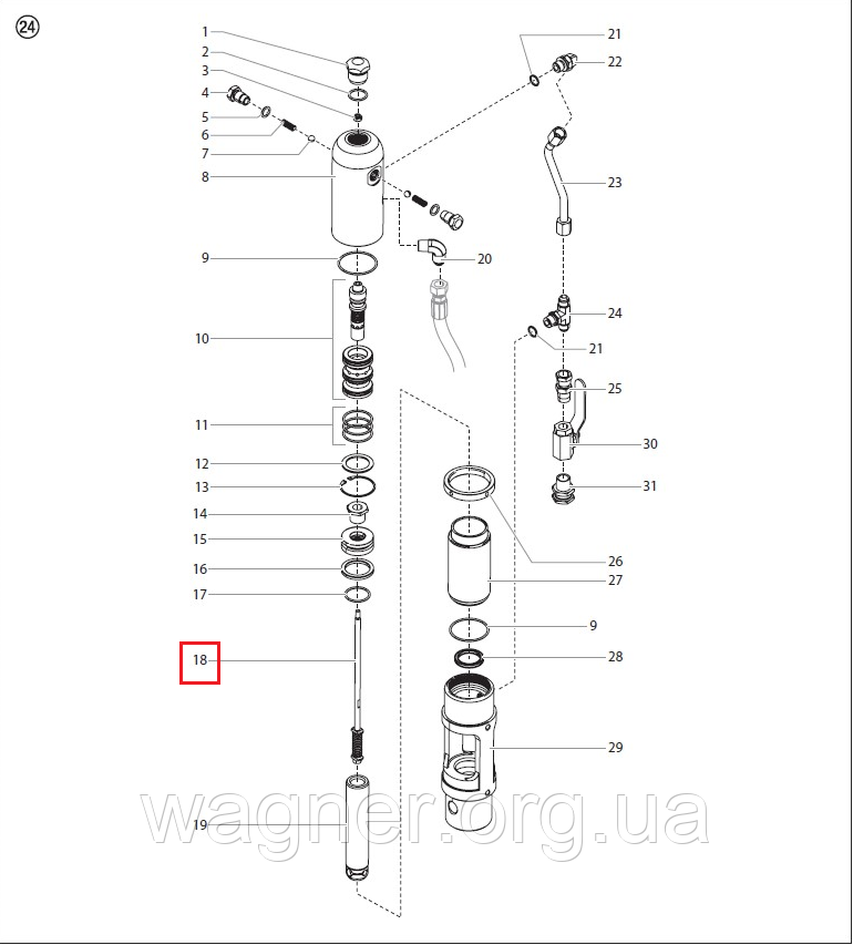 Шток клапана в зборі TM Wagner