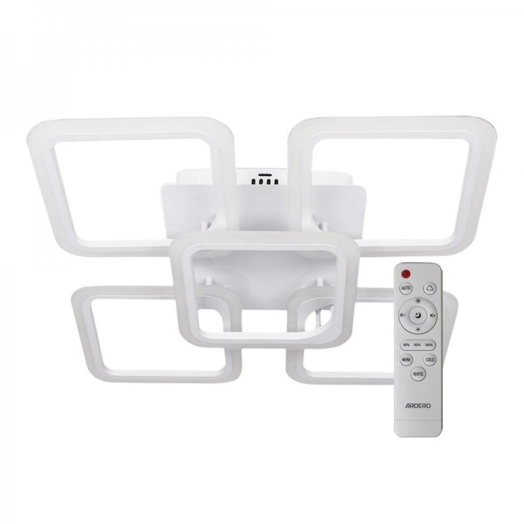 Накладна світлодіодна люстра AL6440ARD SOFT 100Вт WHITE Ardero 3000-6500К 8000Lm 560х560х120мм з пультом ДУ, фото 1