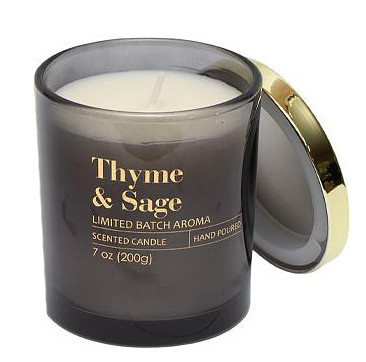 Свічка ароматична «Limited Batch Arom» аромат Чебрець - шавлія у скляній склянці 8*9см, фото 1