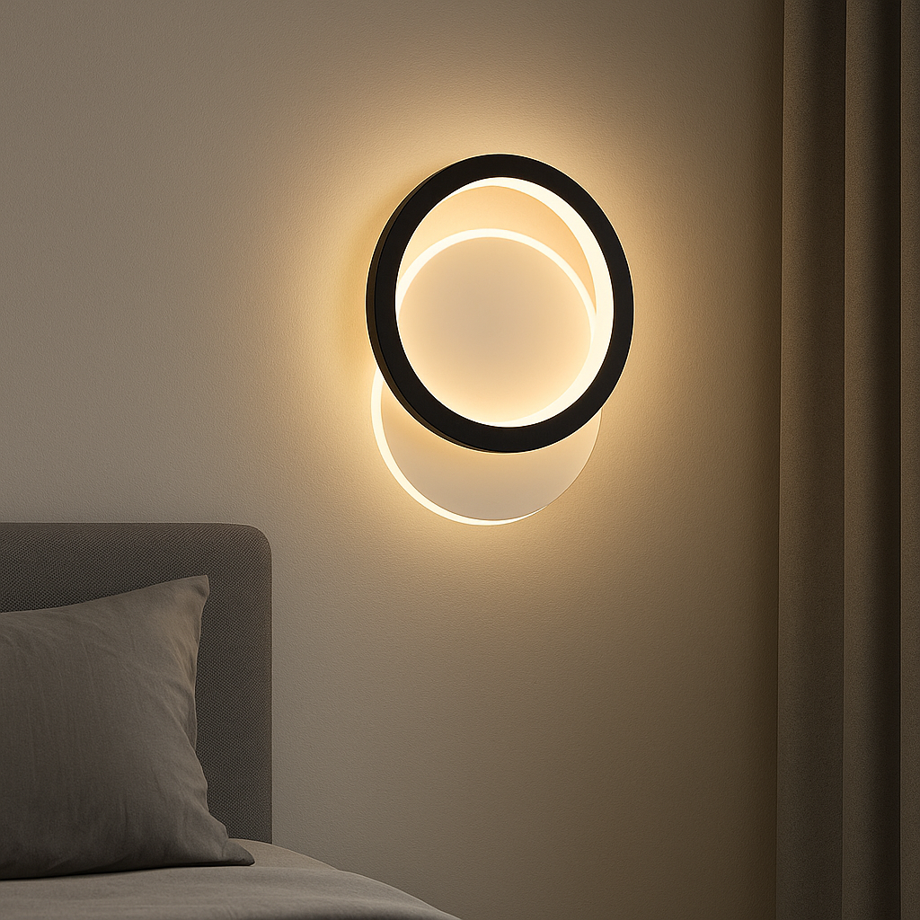 Настінне Led бра круглої форми чорно-біле VIVA 2R 25W WHITE/BLACK