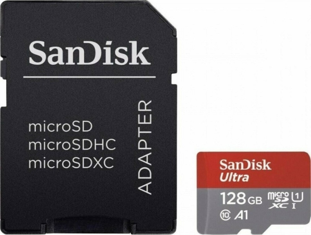 Карта пам’яті SanDisk Ultra microSDXC 128GB UHS-I A1 U1 Class 10 з адаптером | До 100MB/s для Android, Full HD, фото, відео