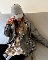 Жіноча стильна однотонна подовжена куртка косуха S, M, L