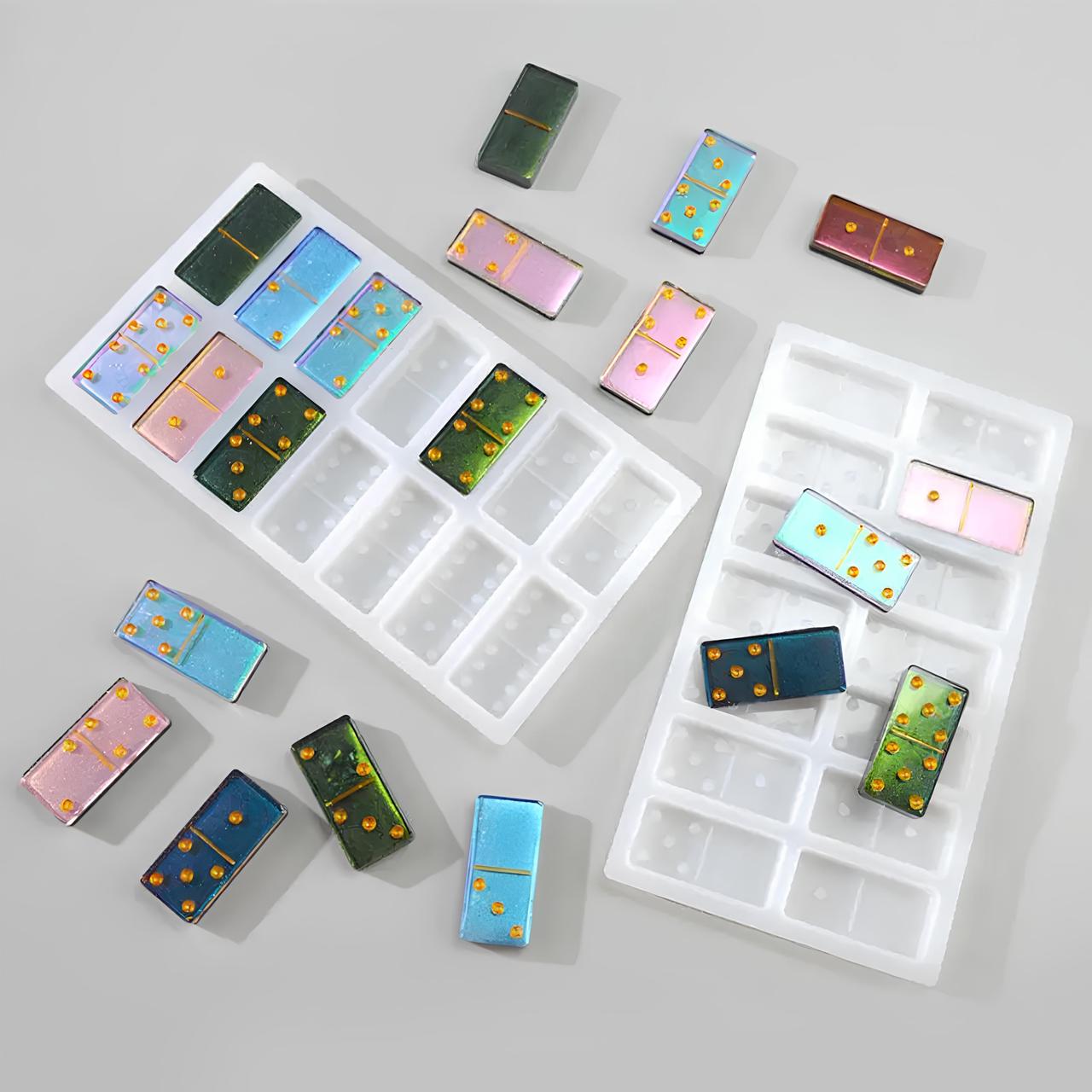 Силіконова форма для доміно RESTEQ 205×112×9 мм — форма для епоксидної смоли, полімерної глини, мила (набір з 2 шт.)