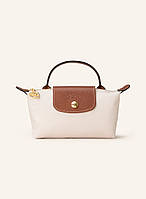 Longchamp pochette mini молочна бежева коричнева сумка кросбоді лонгчамп