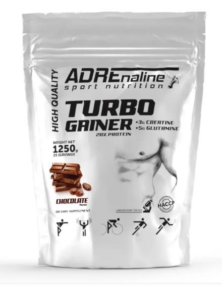 Гейнер ADRENALINE Turbo Gainer 1250 грам Смак: Шоколад