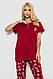 Піжама жіноча з принтом, колір бордовий, 243R7020, фото 2