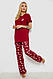 Піжама жіноча з принтом, колір бордовий, 243R7020, фото 3
