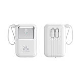 Павербанк бездротовий магнітний 10000мАг, Powerbank з кабелями Type-C/Lightning/USB, 22.5W White, фото 5