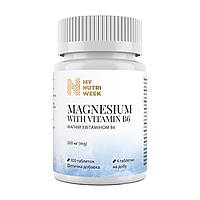 Магній з вітаміном В6, Magnesium with Vitamin B6, My Nutri Week, 200 мг, 100 таблеток (50 мг у таблетці)