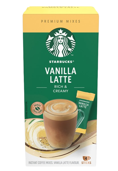 Розчинна кава Starbucks Vanilla Latte Rich & Creamy 4шт х 21.5г, фото 1