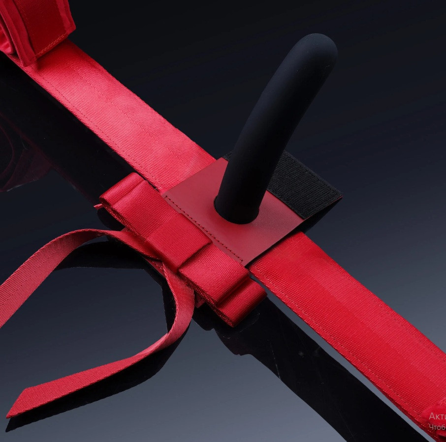 Монтажний аксесуар UPKO для фалоімітатора на розпірну планку, червоний, фото 1