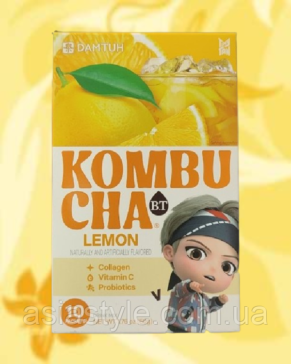 Комбуча лимон, Комбуча з лимоном, Kombucha Lemon, DAMTUH, 50 г, Корея, HB