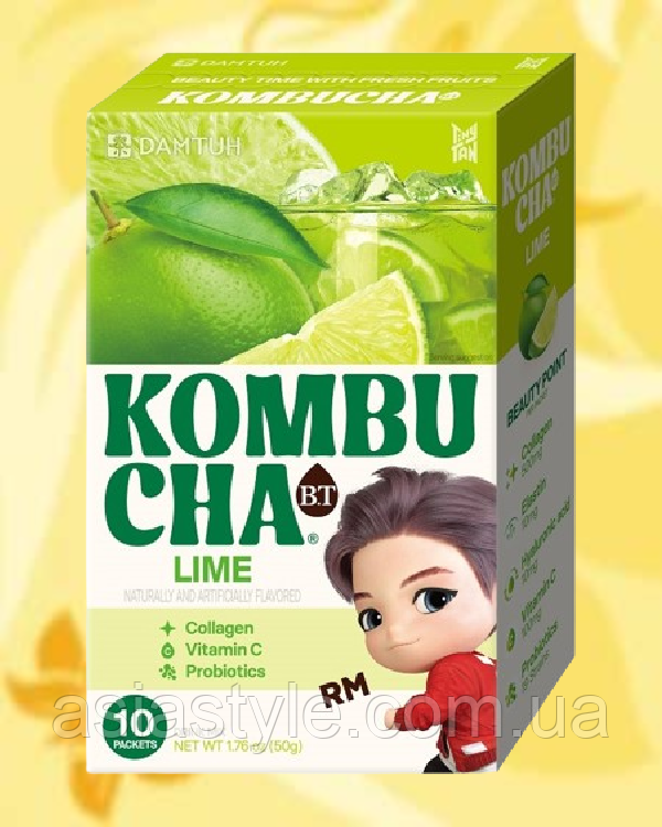 Комбуча лайм, Комбуча з лаймом, Kombucha Lime, DAMTUH, 50 г, Корея, HB