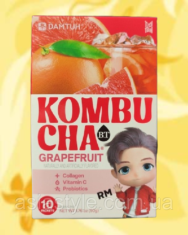 Комбуча грейпфрут, Комбуча з грейпфрутом, Kombucha grapefruit, DAMTUH, 50 г, Корея, HB