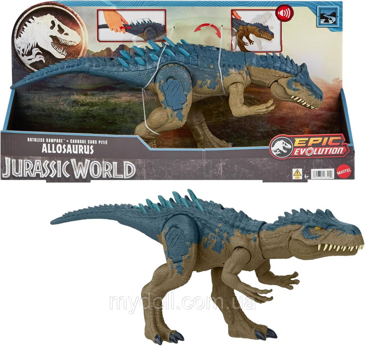 Фігурка Динозавр Алозавр Світ Юрського Періоду Jurassic World Allosaurus Dinosaur HRX50 Mattel Оригінал