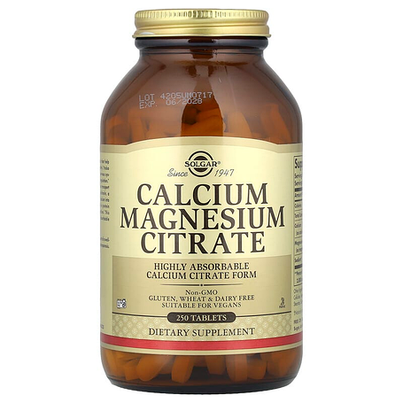 Цитрат кальцію магнію, Calcium Magnesium Citrate, Solgar, 250 таблеток, фото 1