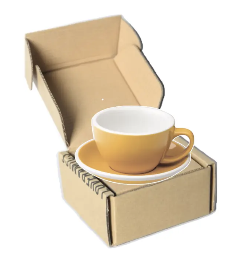 LOVERAMICS EGG  Cappuccino Cup (жовта) чашка і блюдце Латте 200 мл подарункова коробка