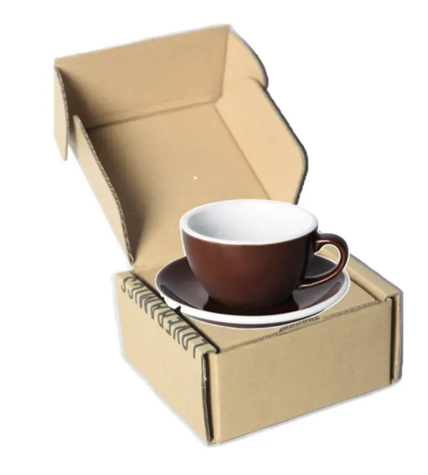 LOVERAMICS EGG  Cappuccino Cup (коричнева) чашка і блюдце Латте 200 мл подарункова коробка