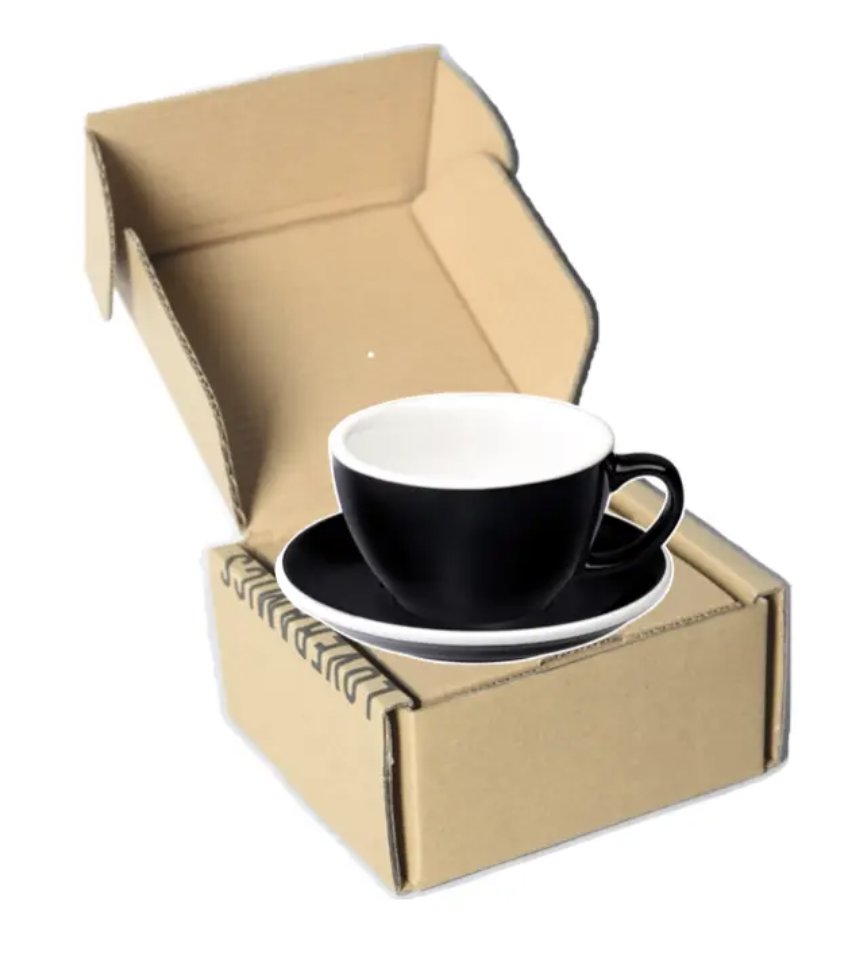 LOVERAMICS EGG  Cappuccino Cup (чорна) чашка і блюдце Латте 200 мл подарункова коробка