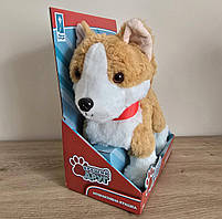 Собачка коргі на повідку, кращий друг, інтерактивнна собачка, рижий, білий, гавкає, ходить, виляє хвостом, 22 см (PL82010), фото 3