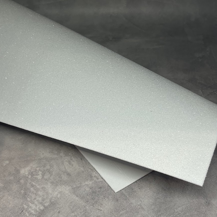 Фоаміран з глітером 2 мм, розмір 20*30 см, колір -білий, арт 017130, 1 шт, Білий, фото 1