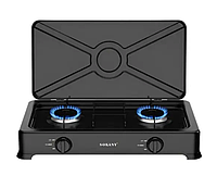 Настільна газова плита двоконфоркова для балонного газу SK07004 це компактна та переносна плита