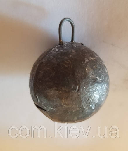Грузило рибальське кругле синцеве "Куля" 130 г, з вушком.