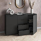 Комод для одягу розпашний з 4 висувними шухлядами та полицями всередині з Ламінованого ДСП Комоди у вітальню, фото 5